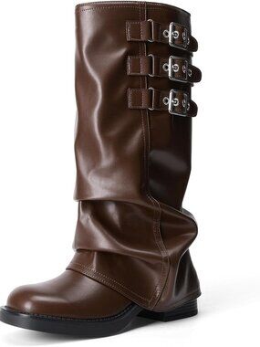 Chic Fold-Over Knee High Fashion Boots for Women | Stylish & Versatile Footwear